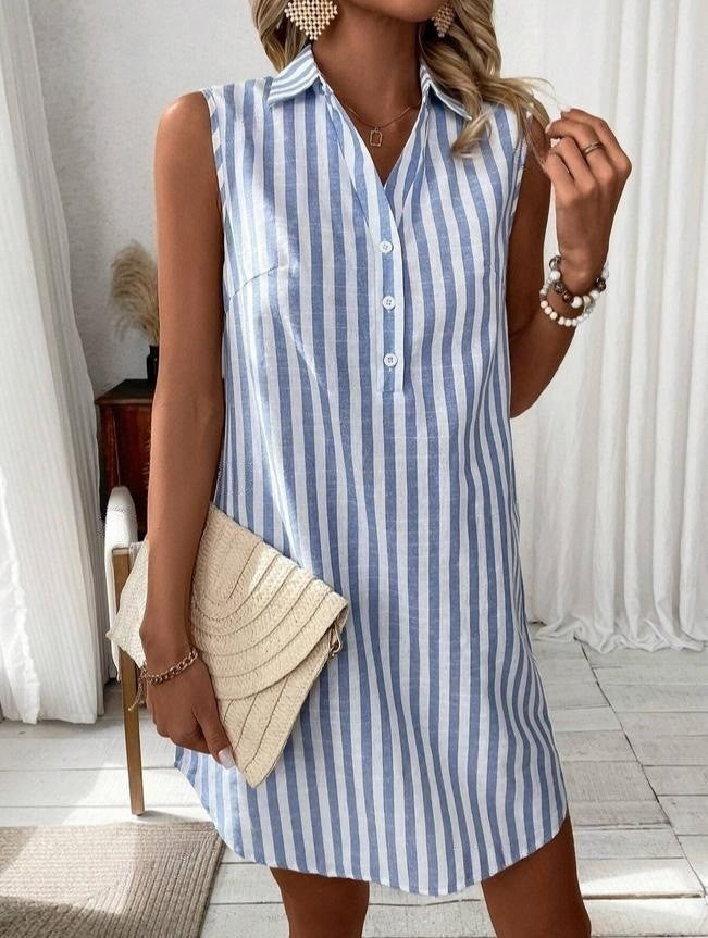 Robe chemise rayée — look complet